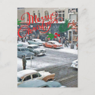 Retro Christmas Holiday  Postcard