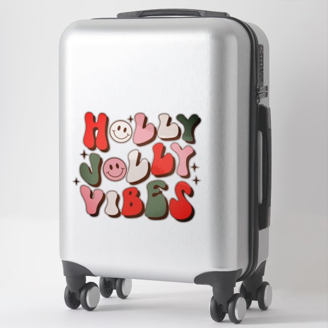 Retro Christmas Holly Jolly Vibes Trendy Holidays (Suitcase)