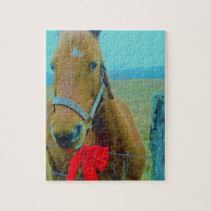 retro Christmas Horse Jigsaw Puzzle