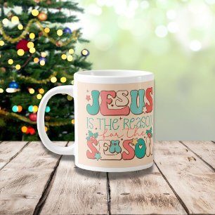 Retro Christmas is the Reason For the season Large Coffee Mug