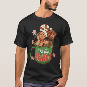 Retro Christmas Jingle Hot Cocoa Tis The Season T-Shirt