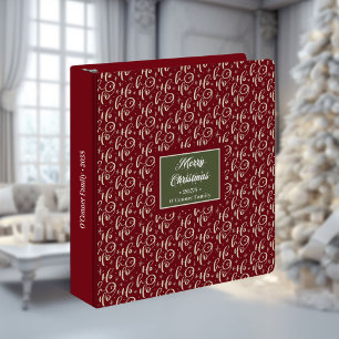 Retro Christmas lettering ho ho ho red binder