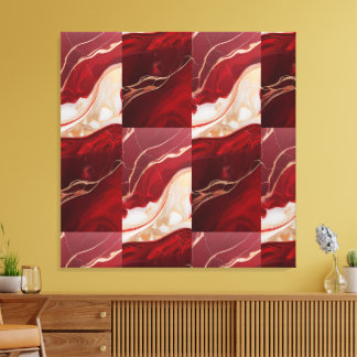 Retro Christmas Marble Elegance – Premium Wrapped  Canvas Print