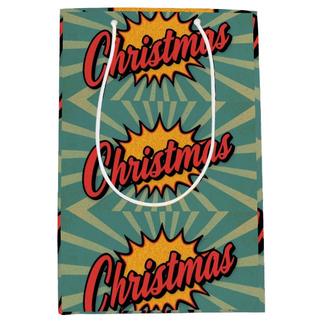 Retro Christmas  Medium Gift Bag (Front)