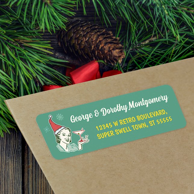 Retro Christmas Midcentury Modern Woman Santa Hat (Creator Uploaded)