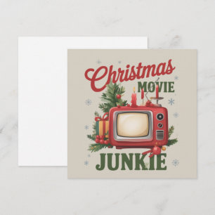 Retro Christmas Movie Junkie Family Party Xmas Holiday Card