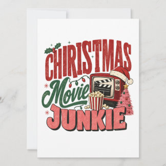 Retro Christmas Movie Junkie Invitation