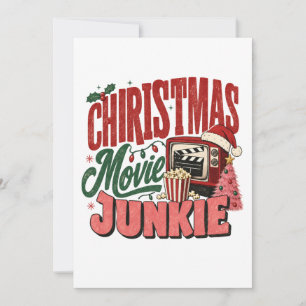 Retro Christmas Movie Junkie Invitation