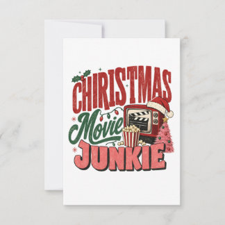 Retro Christmas Movie Junkie Invitation