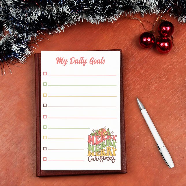 retro christmas my daily goals planner colourful post-it notes (Creator Uploaded)