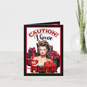 Retro Christmas No Filter Pinup Thank You Card