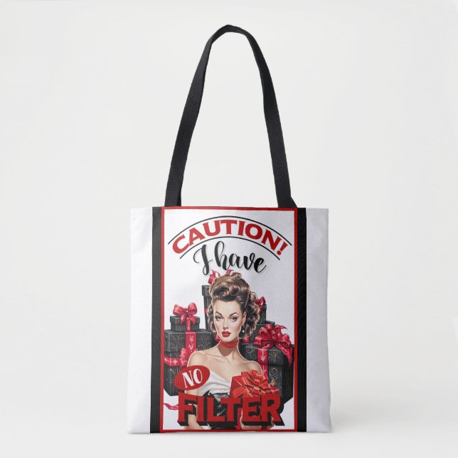 Retro Christmas No Filter Pinup Tote Bag (Front)