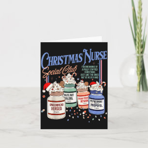 Retro Christmas Nurse Social Icu Nurse Profol Xmas Card
