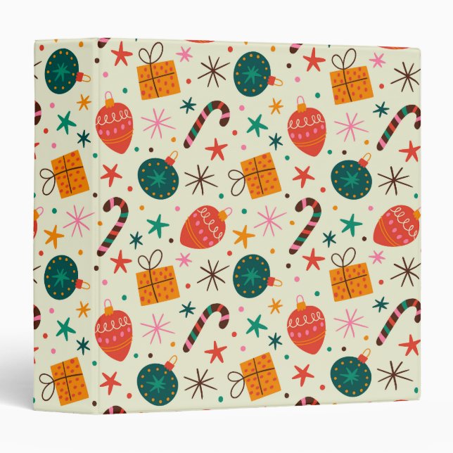 Retro Christmas Ornament and Gift Pattern Binder (Front/Spine)