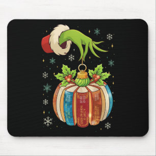 Retro Christmas Ornament Book Christmas Teacher Li Mouse Pad