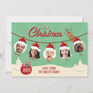 Retro Christmas Ornament Family Card