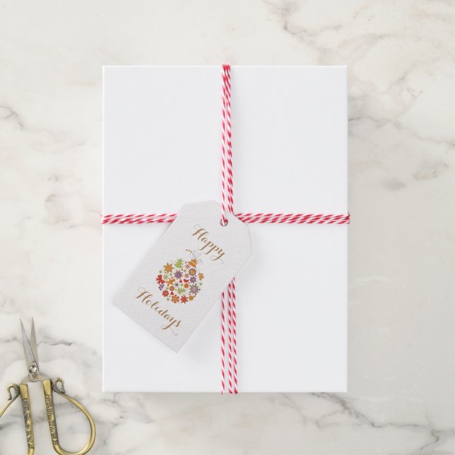 Retro Christmas Ornament Gift Tags (With Twine)
