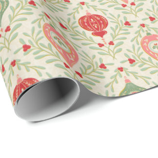 Retro Christmas Ornament Pink, Red, Green Paper