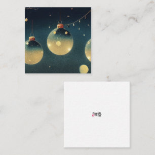 Retro Christmas Ornament Screen Print Style Card