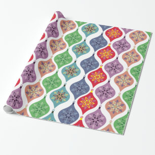 Retro Christmas Ornaments Holiday Wrapping Paper