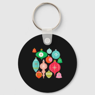 Retro Christmas Ornaments Mid Century Modern  Keychain