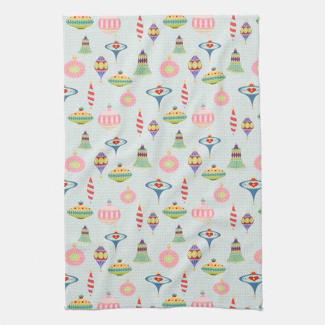 Retro Christmas Ornaments | Mid Century Modern   Kitchen Towel (Vertical)