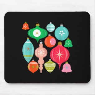 Retro Christmas Ornaments Mid Century Modern Mouse Pad