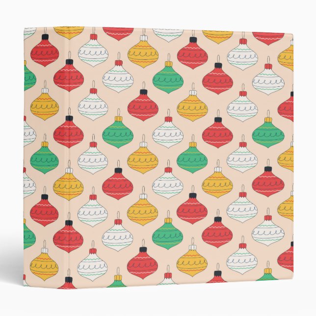 Retro Christmas Ornaments Pattern Binder (Front/Spine)