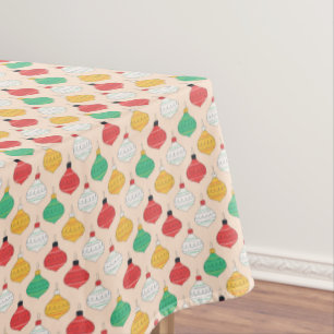 Retro Christmas Ornaments Pattern Tablecloth