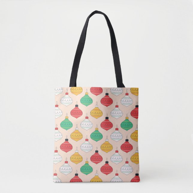 Retro Christmas Ornaments Pattern Tote Bag (Front)