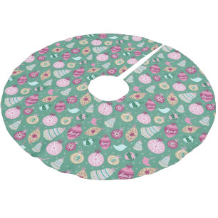 Retro Christmas Ornaments Pattern Tree Skirt