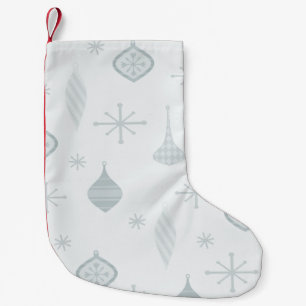Retro Christmas Ornaments Silver Small Christmas Stocking