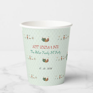 Retro Christmas Pajama Party Hot Cocoa Paper Cups