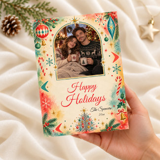 Retro Christmas Photo Card