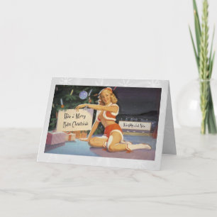 Retro Christmas Pin Up Holiday Card