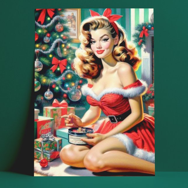 Retro Christmas Pin Up Postcard (Creator Uploaded)