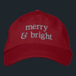 Retro Christmas Pink Red Merry Bright Custom Chic Embroidered Hat<br><div class="desc">Celebrate the holiday season in style with this chic and festive "Merry & Bright" embroidered baseball cap. Featuring retro-inspired text and a vibrant pink and red palette, this trendy Christmas accessory is perfect for adding a fun, nostalgic touch to your holiday outfits. Whether you're attending a holiday party, decorating the...</div>