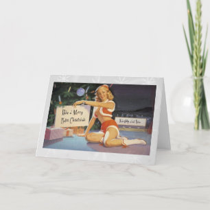 Retro Christmas Pinup Holiday Card