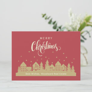Retro Christmas   Realtor Marketing Personalized  Thank You Card