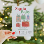 Retro Christmas Santa Baby Shower Invitation Card<br><div class="desc">Host a merry little baby shower with this festive retro Christmas Santa Baby invitation! Gender neutral so this is great for boy baby showers,  girl baby showers or showers that the parents are waiting to find out the gender!

Visit our website for more designs and inspiration: www.creativeuniondesign.com</div>