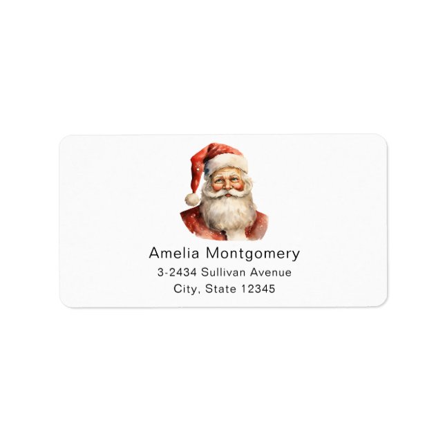 Retro Christmas Santa Claus Address Label (Front)