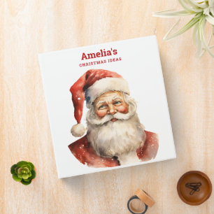 Retro Christmas Santa Claus Binder