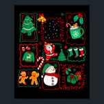 Retro Christmas Santa Claus Cocoa Xmas Tree Snowma Poster<br><div class="desc">Retro Christmas Santa Claus Cocoa Xmas Tree Snowman</div>