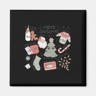 Retro Christmas Santa Claus Cookie Ugly Christmas  Magnet