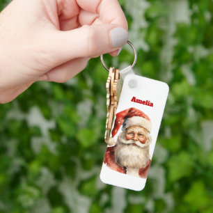 Retro Christmas Santa Claus Keychain