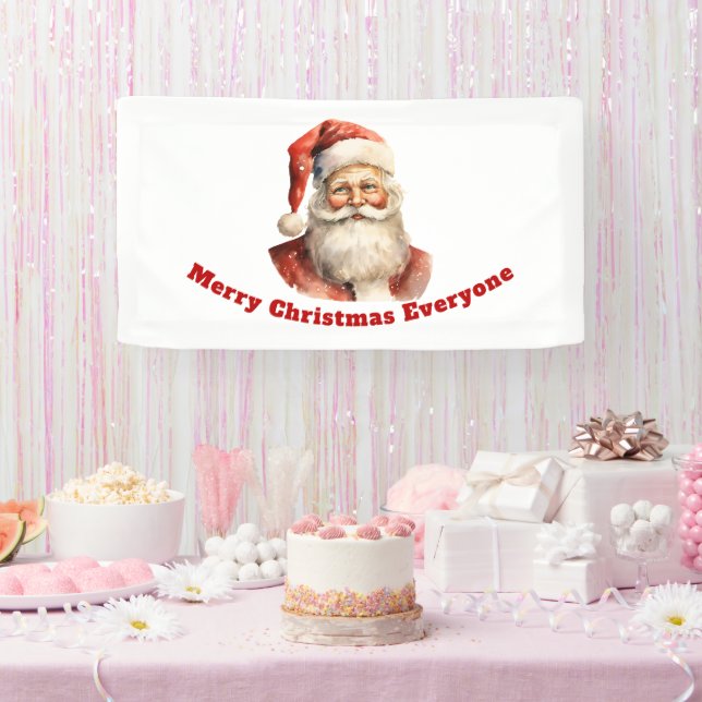 Retro Christmas Santa Claus Merry Christmas Banner (Party)