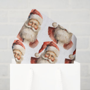 Retro Christmas Santa Claus Pattern Tissue Paper