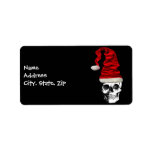 Retro Christmas Santa Skull Label<br><div class="desc">This custom address label is awesome. It features a retro santa skull and you can use this for anything,  including a name tag,  address label,  etc.</div>