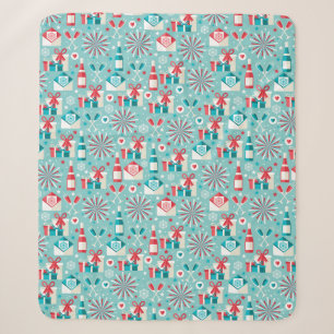 Retro Christmas Sherpa Fleece Blanket