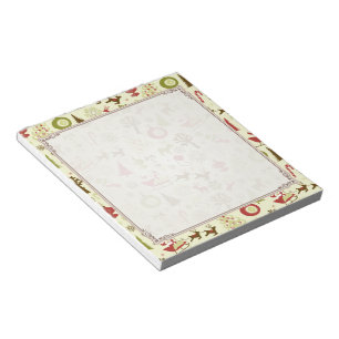 Retro Christmas Sketch Seamless Pattern Notepad